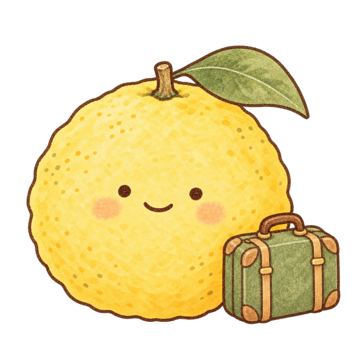 旅行をテーマにしたゆずのイラスト